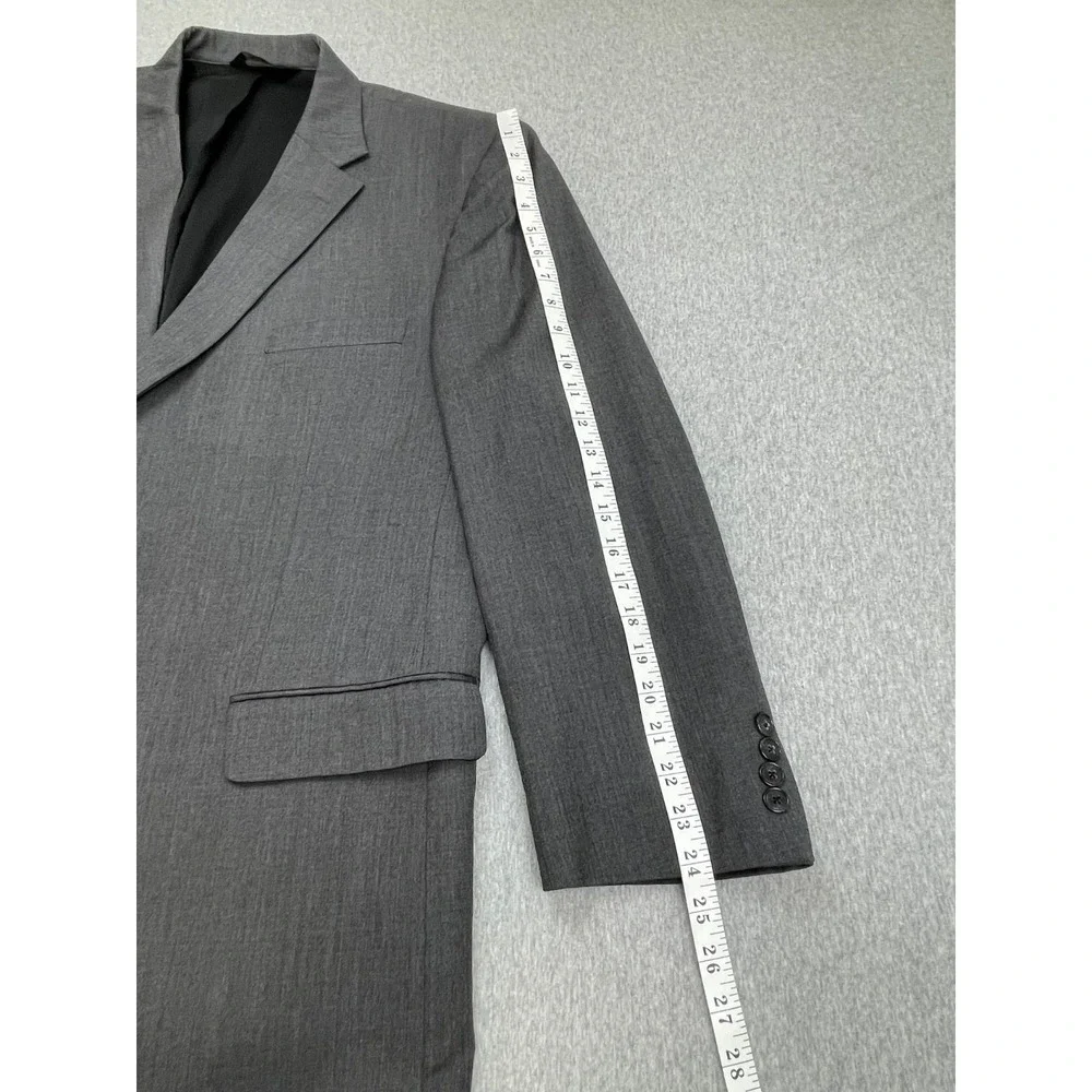 Jos A Bank Suit Men 50R Gray 100% Wool 2-Button Tailored Fit Pants 46x30 - 2 Pcs